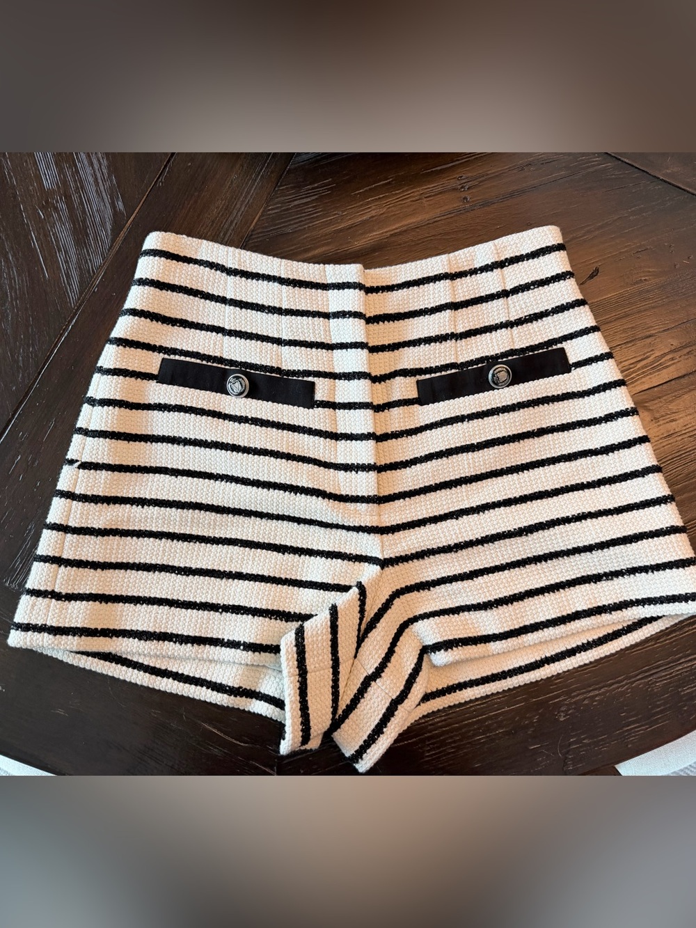 Veronica Beard Gershwin Striped High-Waist Shorts